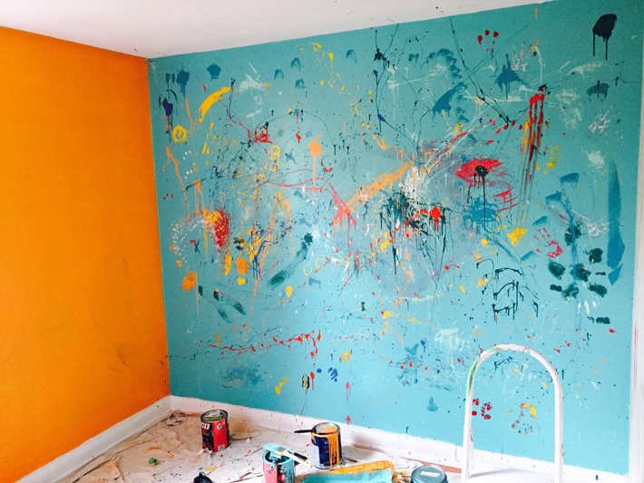 Splatter paint wall